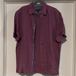 Johnston & Murphy Red and Blue Plaid Shirt